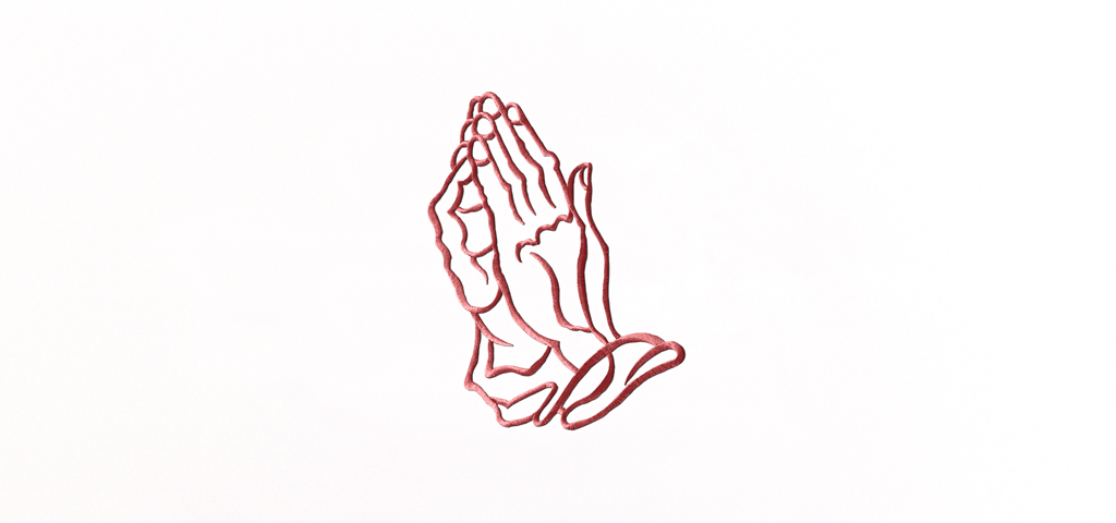 AP 516 PK Praying Hands Pink (White Faux)